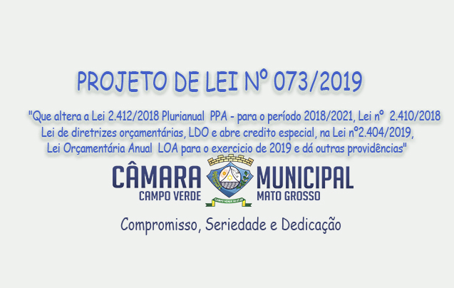 Aprovado Projeto De Lei Nº 73 De 19 De Setembro 2019 Câmara Municipal